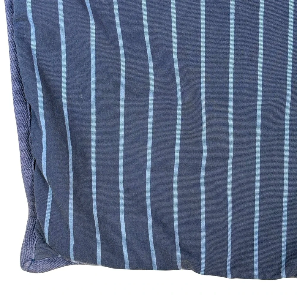 PBteen Pottery Barn Set if 2 Navy Blue Pinstripe Quilted Euro Shams 26x26 Cotton